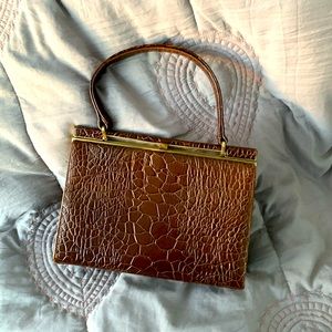 Vintage Purse Brown Faux Alligator